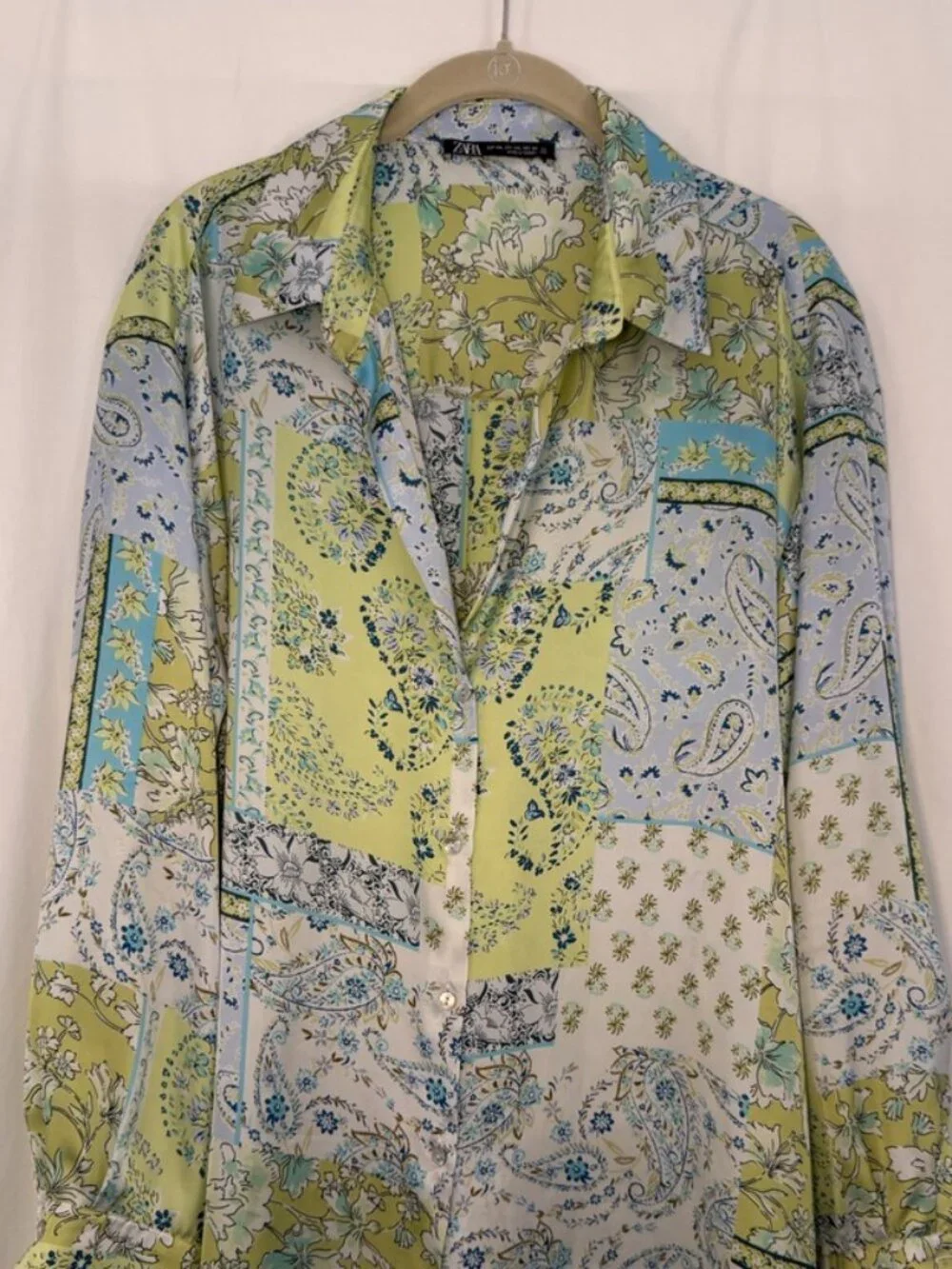 Zara Paisley Patchwork Button up Blouse - XXL - Picture 2 of 6